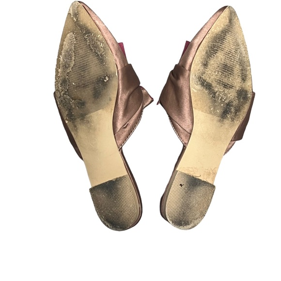 Cape Robbin Fine-8 Women's Mules Size 7 Pink Blush Rose Pointed Toe Bow Flats - Picture 11 of 12
